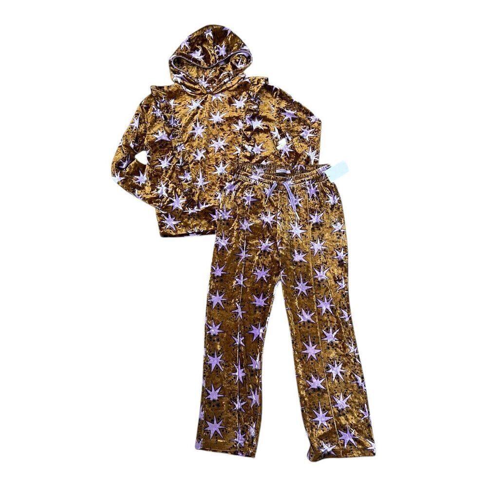 Scotch & Soda Arctique Nights Purple Star Print Velour Hoodie and Pants Set 14